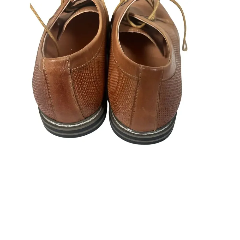 Men's Joseph Abboud Brown Oxford Leather Dress Lace Up Shoes Size 12